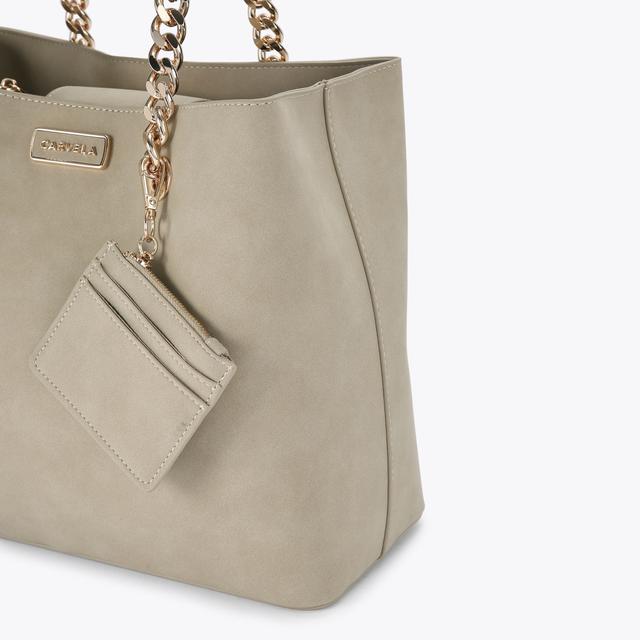 Carvela By Kurt Geiger CAMMIE 3 Taupe Microsuede Tote Bag By CARVELA