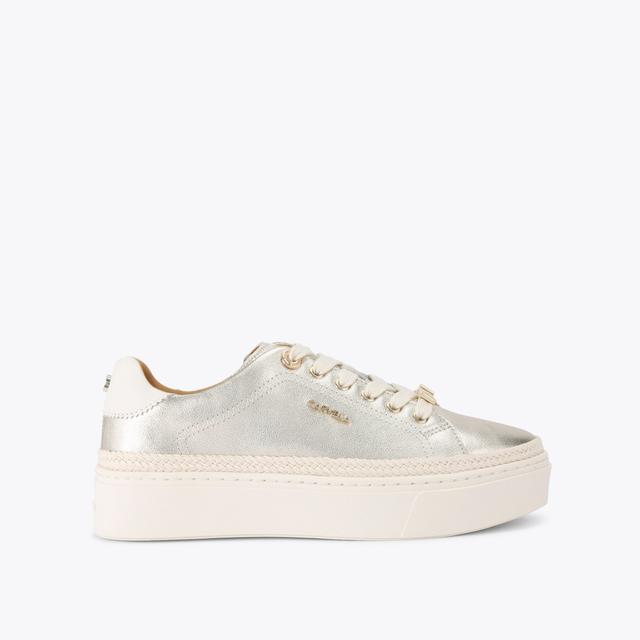 carvela by kurt geiger CAPRESE SNEAKER Gold Leather Lace Up Trainer by CARVELA