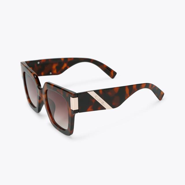 Carvela By Kurt Geiger CARVELA CHUNKY FLARE Mid Brown Cat Eye Square Sunglasses By CARVELA