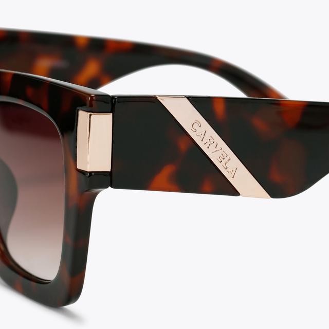 Carvela By Kurt Geiger CARVELA CHUNKY FLARE Mid Brown Cat Eye Square Sunglasses By CARVELA