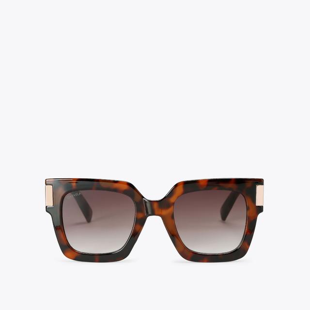 carvela by kurt geiger CARVELA CHUNKY FLARE Mid Brown Cat Eye Square Sunglasses by CARVELA