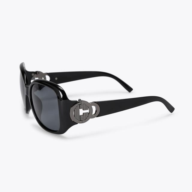 Carvela By Kurt Geiger CARVELA OVERSIZED C Black Round Sunglasses By CARVELA