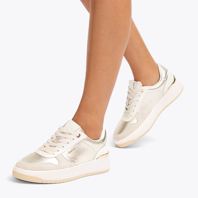 Carvela By Kurt Geiger CHARM Gold Leather Trainer By CARVELA