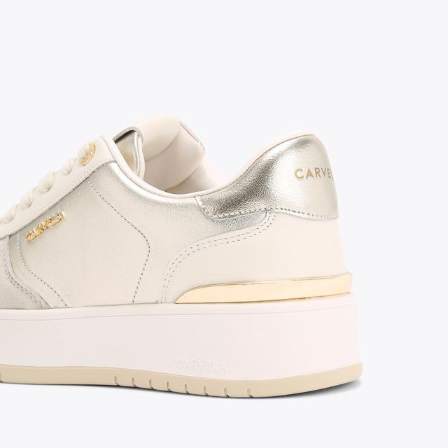 Carvela By Kurt Geiger CHARM Gold Leather Trainer By CARVELA