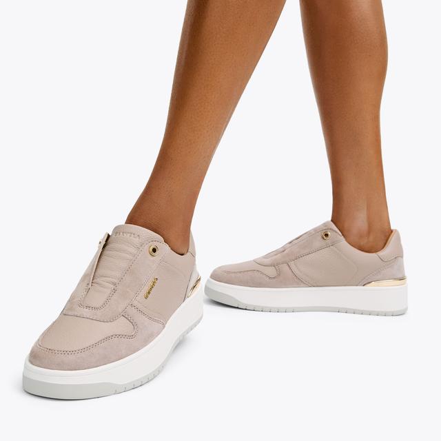 Carvela By Kurt Geiger CHARM LACELESS Taupe Leather Slip On Trainer By CARVELA