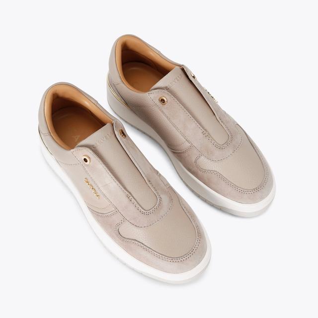 Carvela By Kurt Geiger CHARM LACELESS Taupe Leather Slip On Trainer By CARVELA
