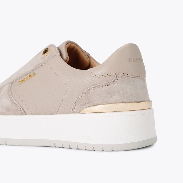 Carvela By Kurt Geiger CHARM LACELESS Taupe Leather Slip On Trainer By CARVELA