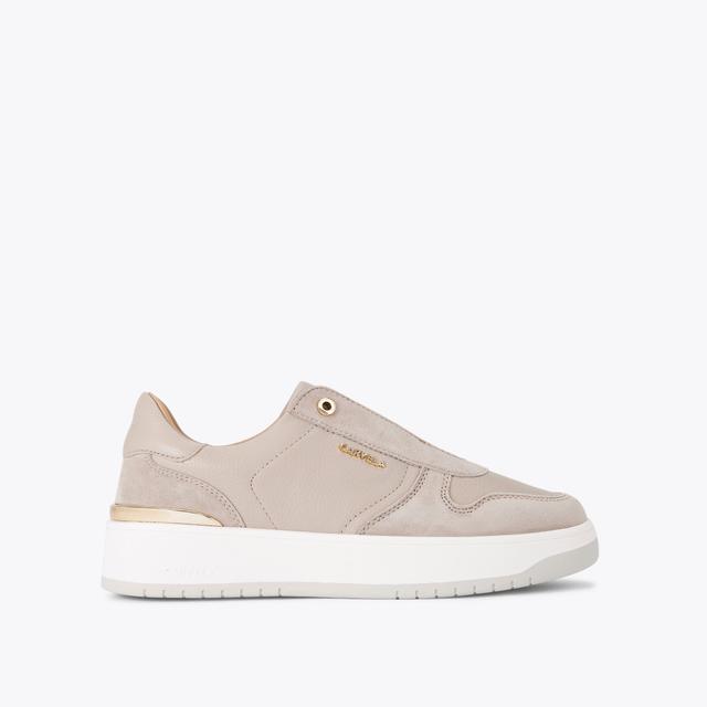 carvela by kurt geiger CHARM LACELESS Taupe Leather Slip On Trainer by CARVELA