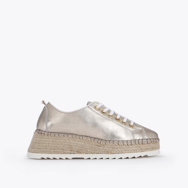 carvela by kurt geiger CHASE Gold Leather Espadrille Flatform Sneakers by CARVELA COMFORT