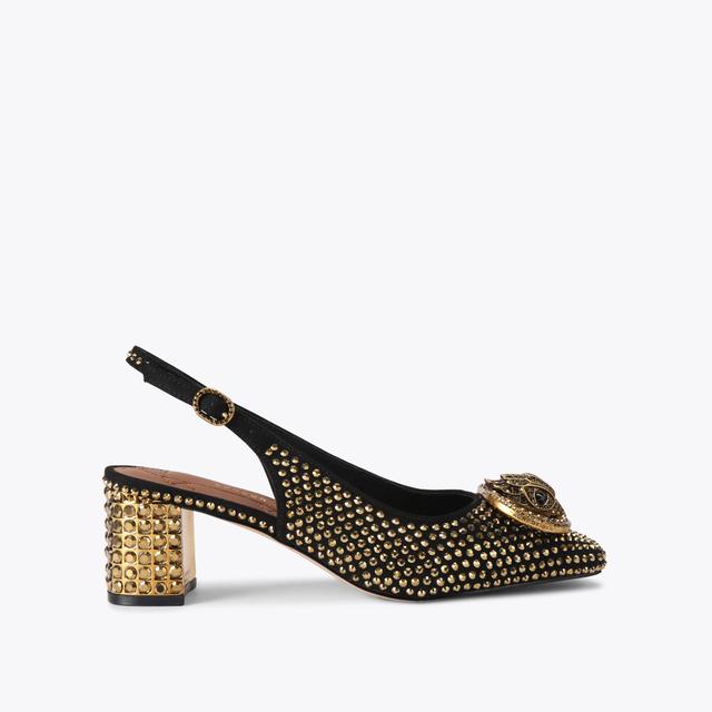 carvela by kurt geiger CHELSEA BLOCK SLINGBACK Black Suede Block Heel by KURT GEIGER LONDON