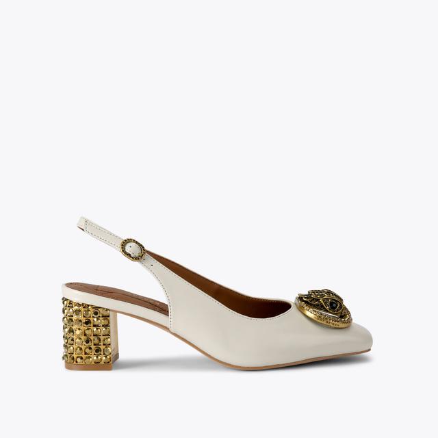 carvela by kurt geiger CHELSEA BLOCK SLINGBACK Bone Leather Block Heel by KURT GEIGER LONDON