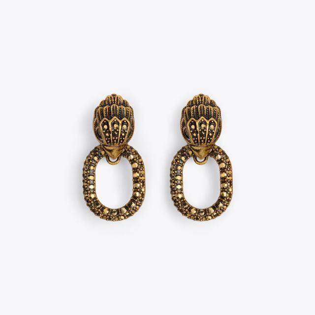 carvela by kurt geiger CHELSEA CHAIN EARRING Antiqued Brass Eagle Head Earring by KURT GEIGER LONDON