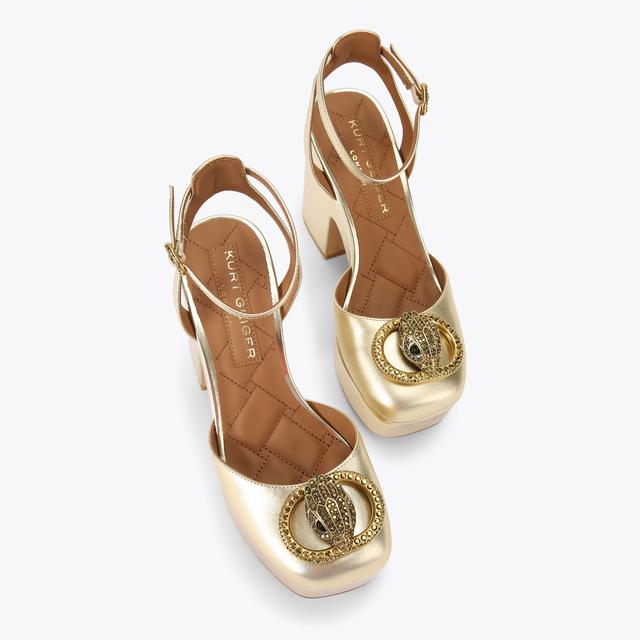 Carvela By Kurt Geiger CHELSEA CLOSED PLATFORM Metallic Gold Platform Heels By KURT GEIGER LONDON