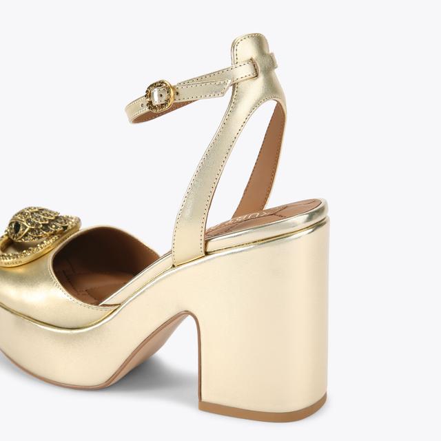 Carvela By Kurt Geiger CHELSEA CLOSED PLATFORM Metallic Gold Platform Heels By KURT GEIGER LONDON