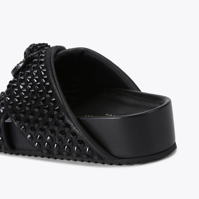 Carvela By Kurt Geiger CHELSEA CROSS STRAP DR Black Crystal Slip On Sandals By KURT GEIGER LONDON