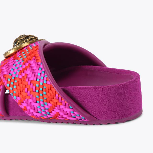 Carvela By Kurt Geiger CHELSEA CROSS STRAP Fuchsia Woven Slip On Sandal By KURT GEIGER LONDON