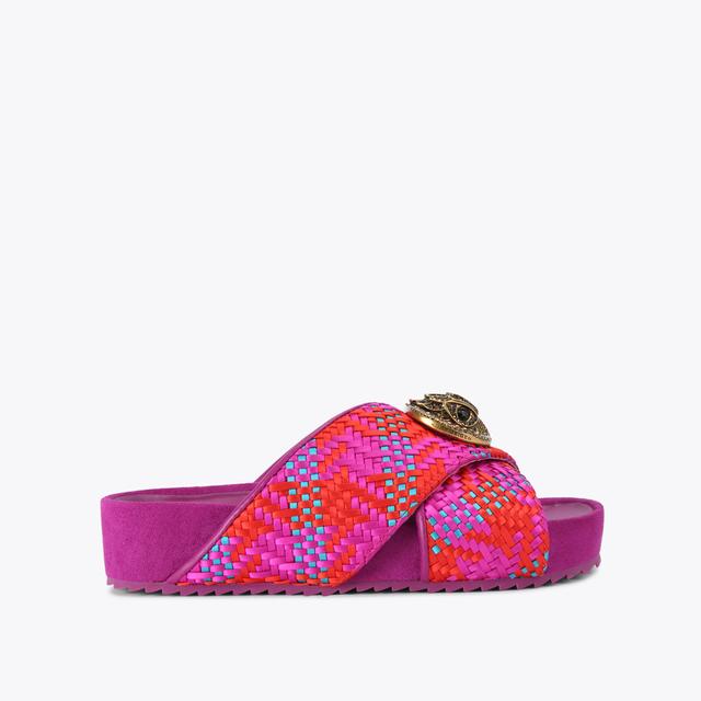 carvela by kurt geiger CHELSEA CROSS STRAP Fuchsia Woven Slip On Sandal by KURT GEIGER LONDON