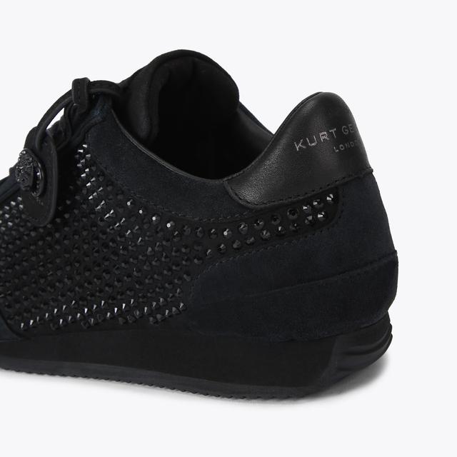 Carvela By Kurt Geiger CHELSEA CRYSTAL TAG DR Black Crystal Lace Up Sneaker By KURT GEIGER LONDON