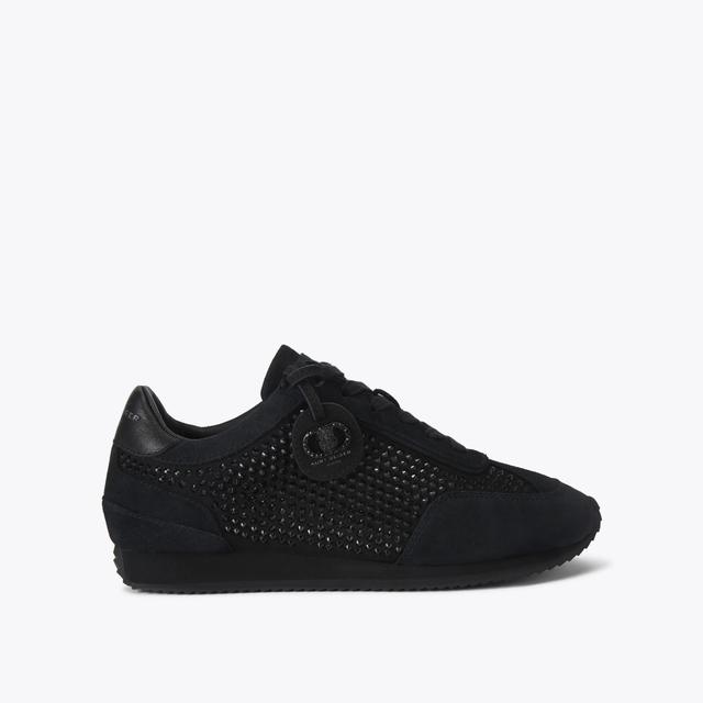 carvela by kurt geiger CHELSEA CRYSTAL TAG DR Black Crystal Lace Up Sneaker by KURT GEIGER LONDON