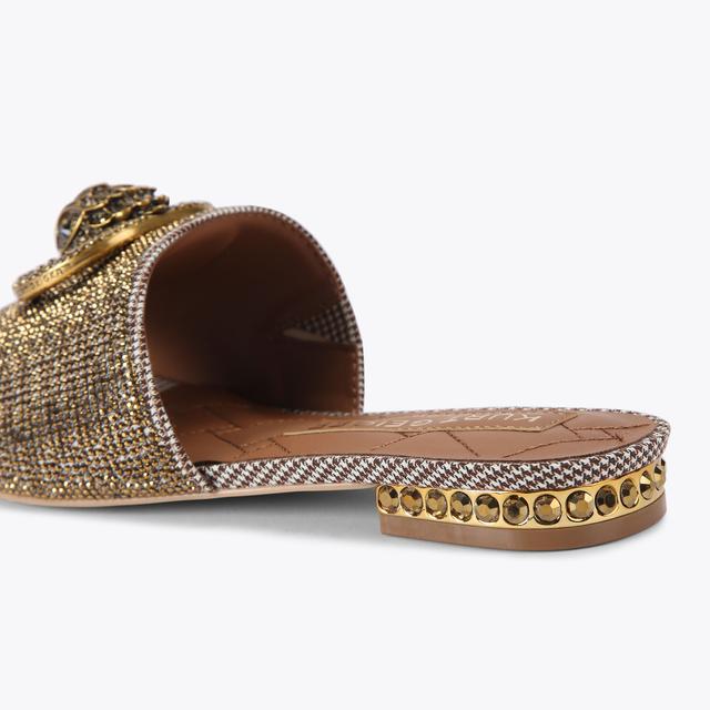 Carvela By Kurt Geiger CHELSEA FLAT SANDAL Beige Houndstooth Crystal Slip On Sandal By KURT GEIGER LONDON