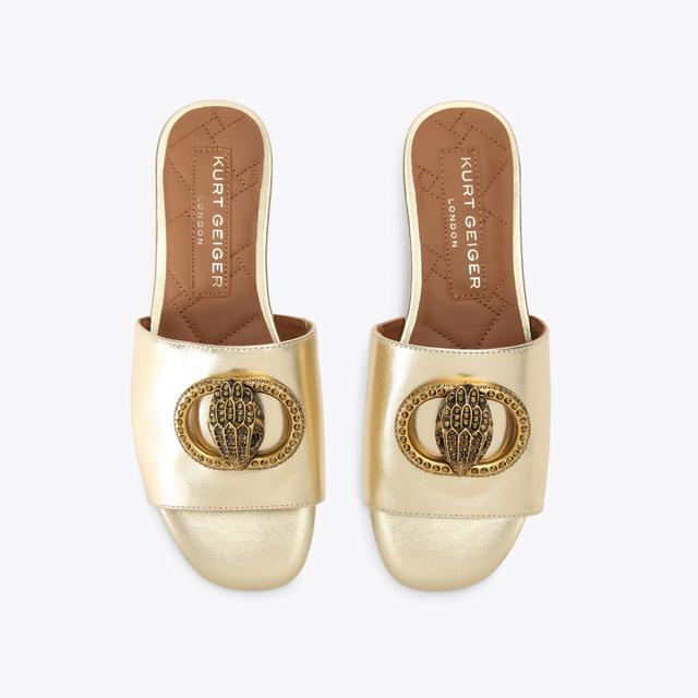 Carvela By Kurt Geiger CHELSEA FLAT SANDAL Metallic Gold Slip On Sandal By KURT GEIGER LONDON