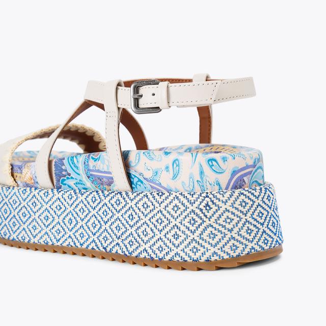 Carvela By Kurt Geiger CHELSEA FLATFORM SANDAL Blue Paisley Flatform Sandal By KURT GEIGER LONDON
