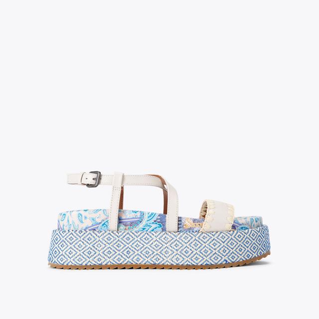 carvela by kurt geiger CHELSEA FLATFORM SANDAL Blue Paisley Flatform Sandal by KURT GEIGER LONDON carvela by kurt geiger CHELSEA FLATFORM SANDAL Blue Paisley Flatform Sandal by KURT GEIGER LONDON