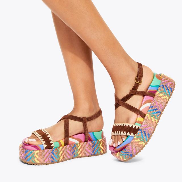 Carvela By Kurt Geiger CHELSEA FLATFORM SANDAL Rainbow Wave Flatform Sandal By KURT GEIGER LONDON