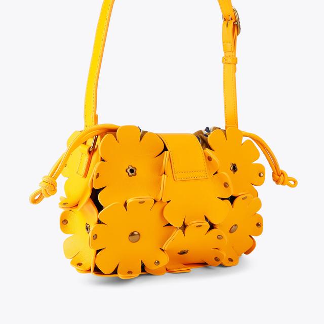 Carvela By Kurt Geiger CHELSEA FLOWERS BAG Mustard Yellow Flower Shoulder Bag By KURT GEIGER LONDON