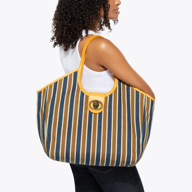 Carvela By Kurt Geiger CHELSEA LG TOTE BAG Canvas Striped Fabric Tote Bag By KURT GEIGER LONDON