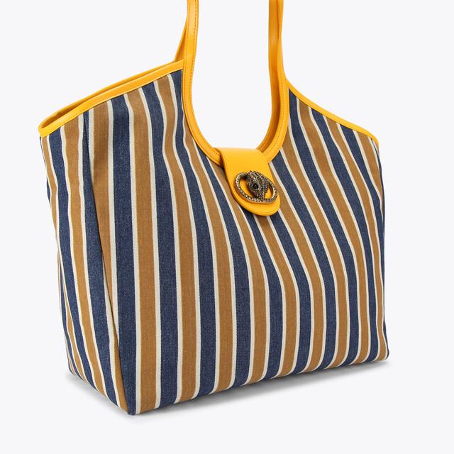 Carvela By Kurt Geiger CHELSEA LG TOTE BAG Canvas Striped Fabric Tote Bag By KURT GEIGER LONDON