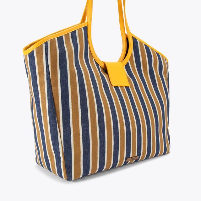 Carvela By Kurt Geiger CHELSEA LG TOTE BAG Canvas Striped Fabric Tote Bag By KURT GEIGER LONDON