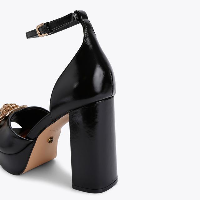 Carvela By Kurt Geiger CHELSEA PLATFORM SANDAL Black Leather Platform Heels By KURT GEIGER LONDON
