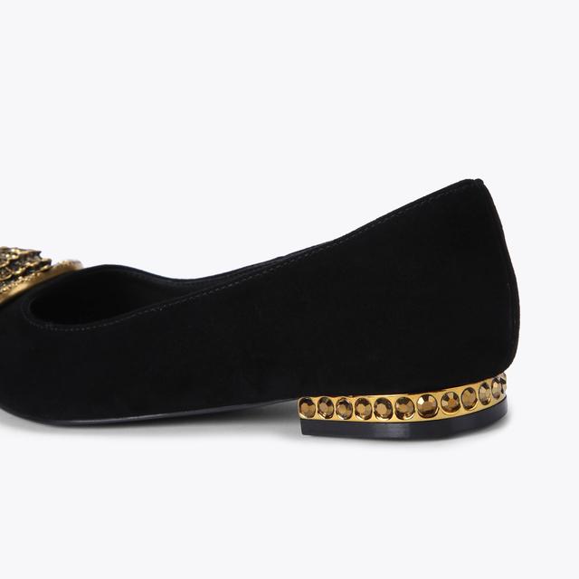 Carvela By Kurt Geiger CHELSEA POINT FLAT Black Suede Ballet Flats By KURT GEIGER LONDON