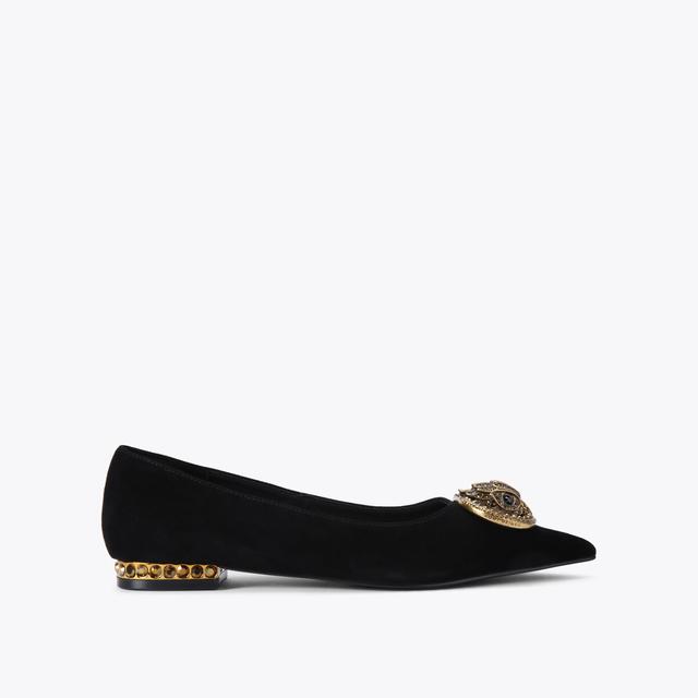 carvela by kurt geiger CHELSEA POINT FLAT Black Suede Ballet Flats by KURT GEIGER LONDON