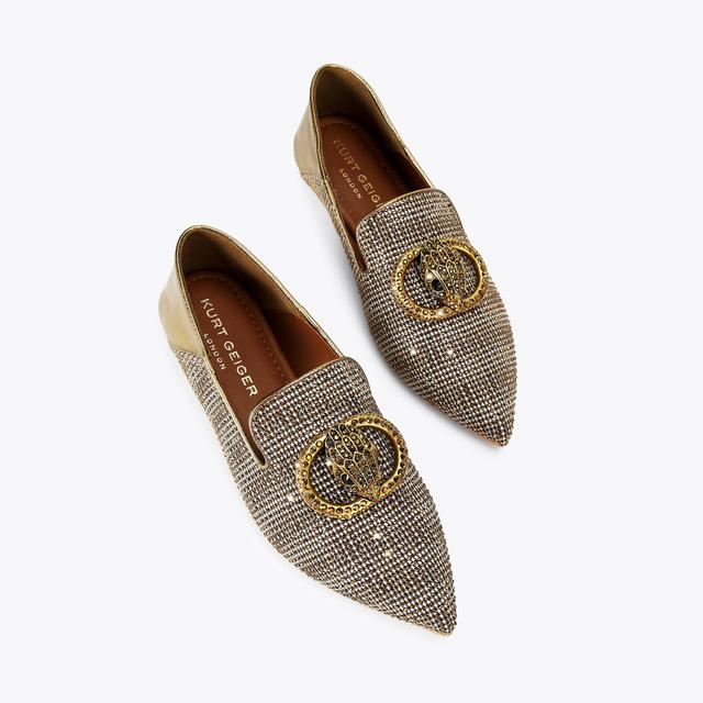 Carvela By Kurt Geiger CHELSEA POINT SLIP ON Beige Houndstooth Slip On Shoe By KURT GEIGER LONDON