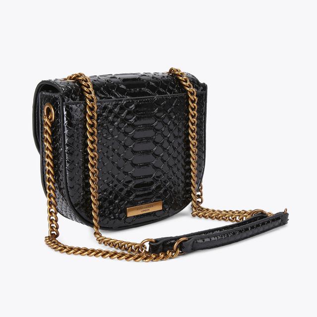 Carvela By Kurt Geiger CHELSEA SADDLE BAG Black Lizard Saddle Bag By KURT GEIGER LONDON