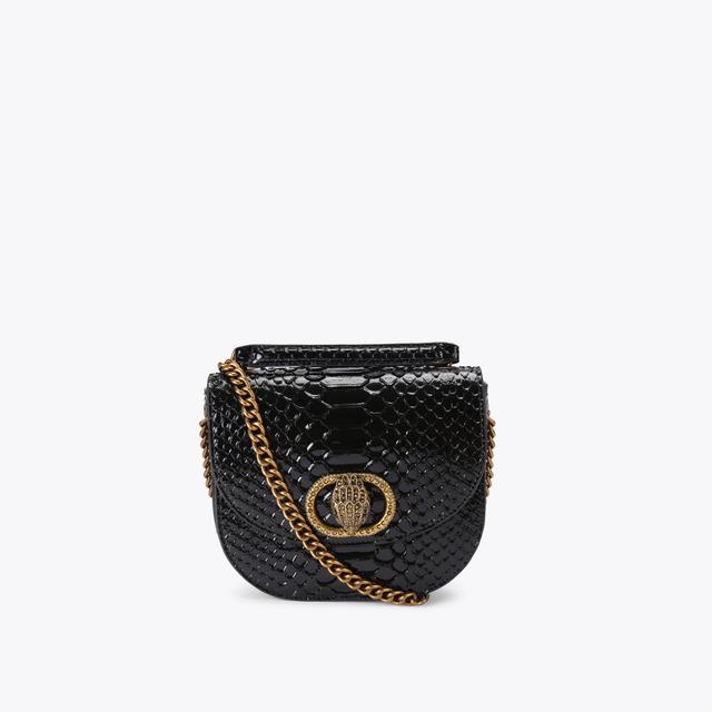 carvela by kurt geiger CHELSEA SADDLE BAG Black Lizard Saddle Bag by KURT GEIGER LONDON