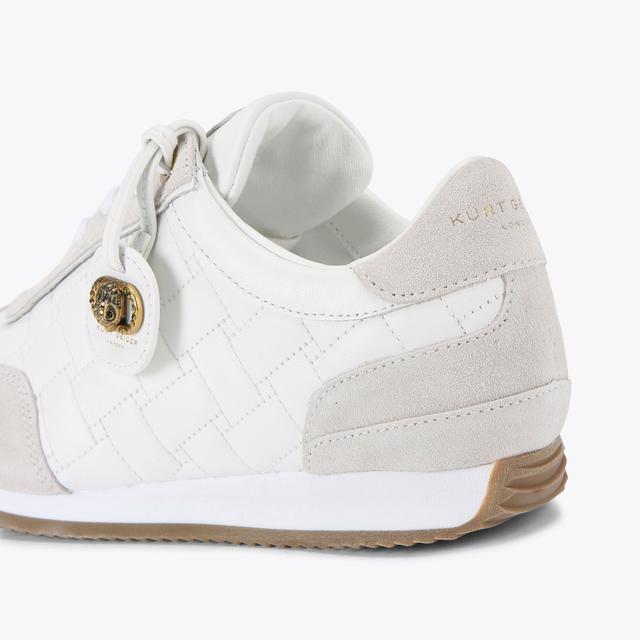 Carvela By Kurt Geiger CHELSEA TAG RUNNER White Fabric Lace Up Sneaker By KURT GEIGER LONDON