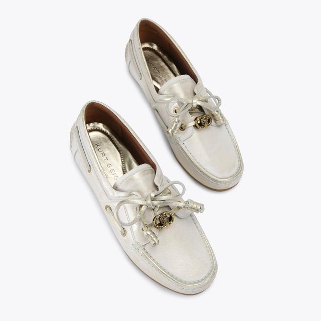 Carvela By Kurt Geiger CHELSEA TIE MOCCASIN Metallic Gold Loafer Shoe By KURT GEIGER LONDON