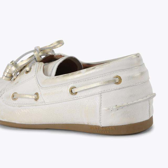 Carvela By Kurt Geiger CHELSEA TIE MOCCASIN Metallic Gold Loafer Shoe By KURT GEIGER LONDON