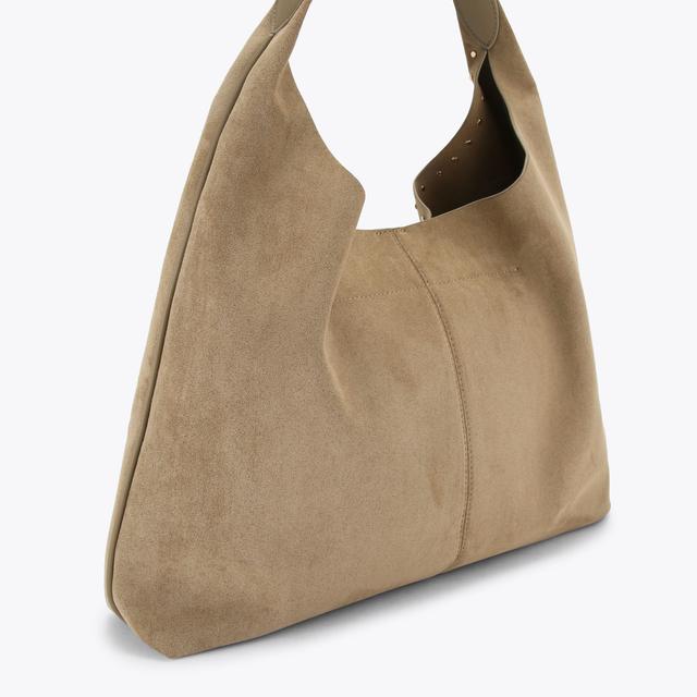 Carvela By Kurt Geiger CINZIA STUDDED SHOULDER Camel Microsuede Shoulder Bag By CARVELA