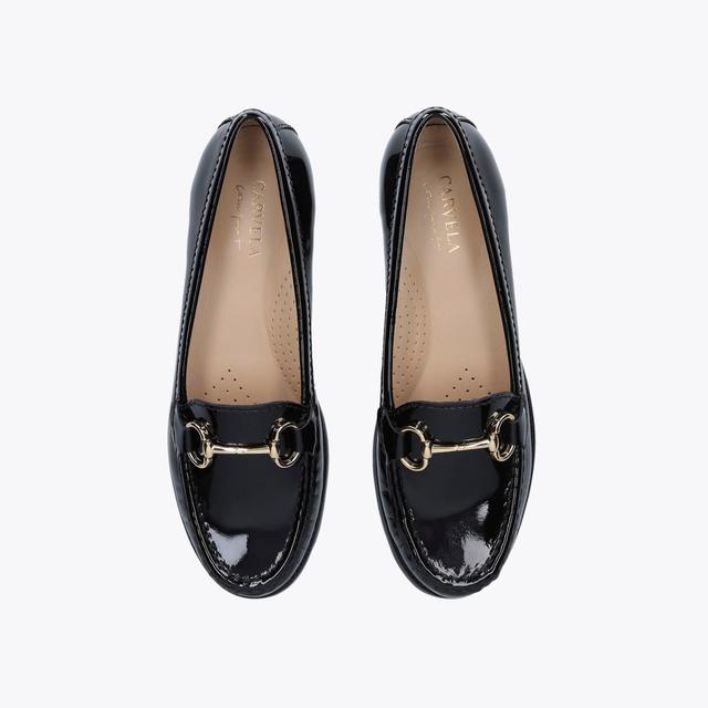 Carvela By Kurt Geiger CLICK 2 Black Patent Loafers By CARVELA COMFORT