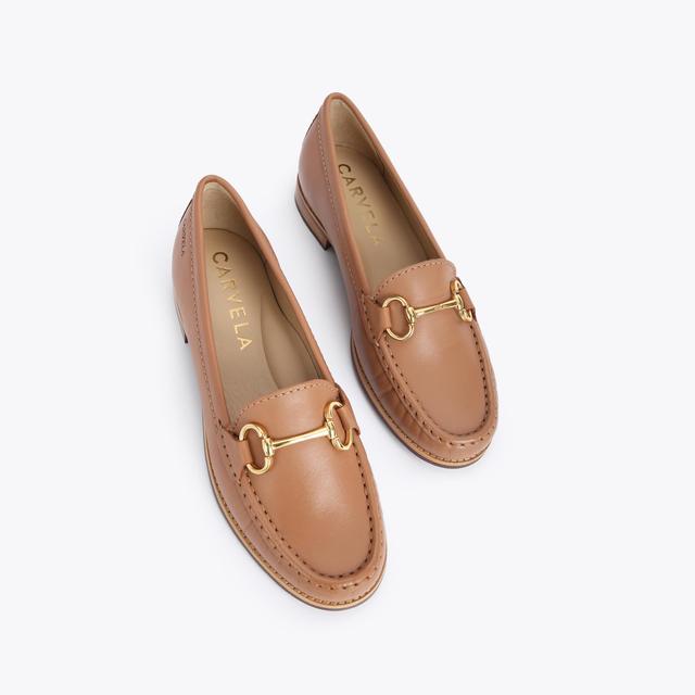 Carvela By Kurt Geiger CLICK 2 Camel Leather Horsebit Loafers By CARVELA COMFORT