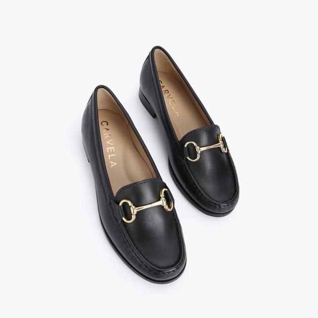 Carvela By Kurt Geiger CLICK Black Leather Loafers By CARVELA COMFORT