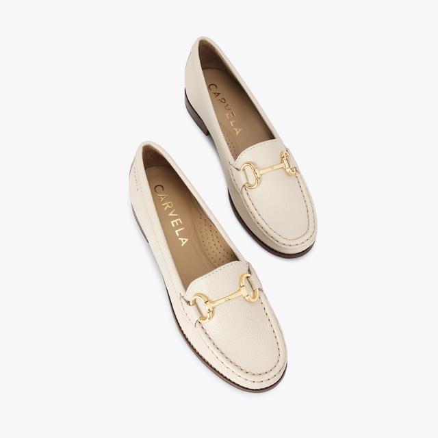 Carvela By Kurt Geiger CLICK Bone Leather Slip On Loafer By CARVELA COMFORT