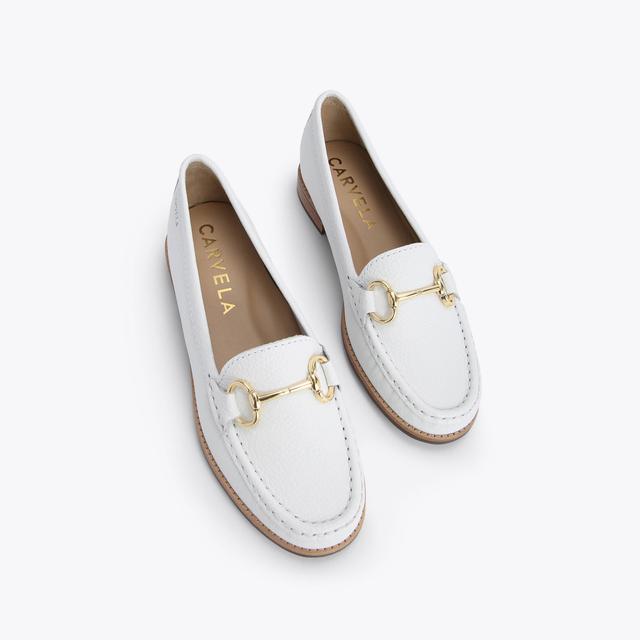 Carvela By Kurt Geiger CLICK White Flat Loafers By CARVELA COMFORT