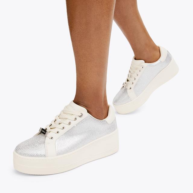 Carvela By Kurt Geiger CONNECTED JEWEL White Crystal Trainers By CARVELA