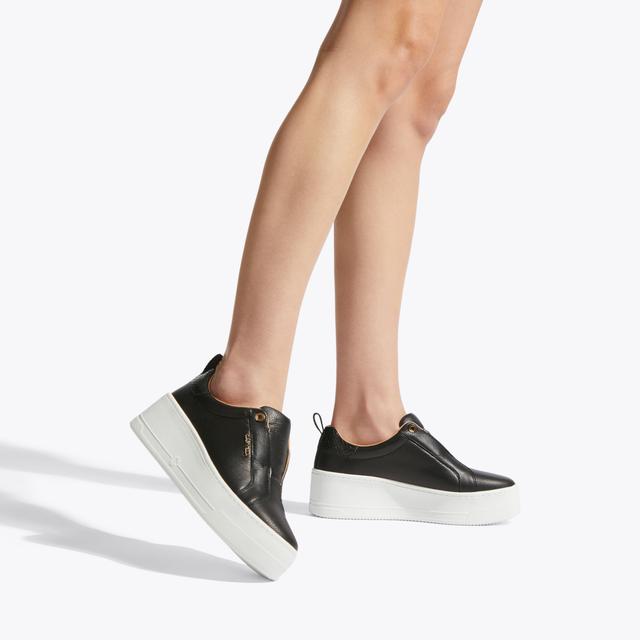 Carvela By Kurt Geiger CONNECTED LACELESS Black Leather Trainers By CARVELA