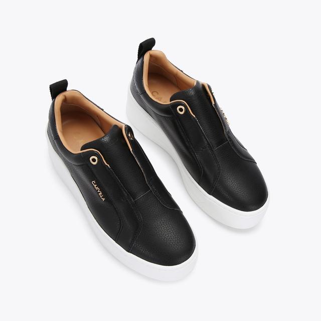 Carvela By Kurt Geiger CONNECTED LACELESS Black Leather Trainers By CARVELA